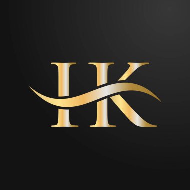 Harf IK Logo Tasarım Şablonu. IK, I K Letter Logosu Modern, Düz, Minimalist, İş, Şirket İşareti