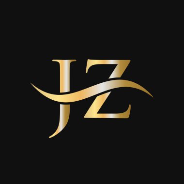 Harf JZ Logo Tasarım Şablonu. JZ, J Z Letter Logosu Modern, Düz, Minimalist, İş, Şirket İşareti