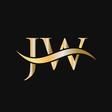 Harf JW Logo Tasarım Şablonu. JW, J W Letter Logosu Modern, Düz, Minimalist, İş, Şirket İşareti
