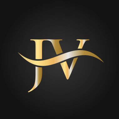 Harf JV Logo Tasarım Şablonu. JV, J V Letter Logosu Modern, Düz, Minimalist, İş, Şirket İşareti