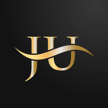 JU Logo Tasarım Şablonu. JU, J U Letter Logosu Modern, Düz, Minimalist, İş, Şirket İşareti