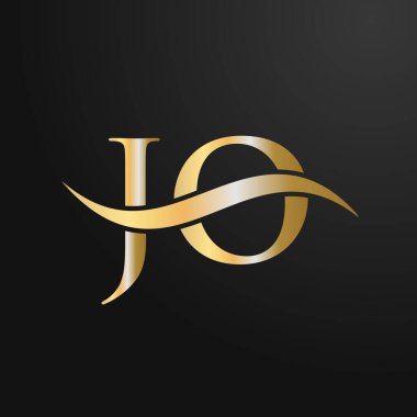 Harf JO Logo Tasarım Şablonu. JO, J O Mektup Logosu Modern, Düz, Minimalist, İş, Şirket İşareti