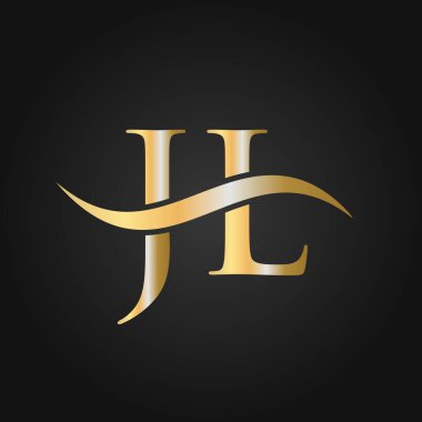 Harf JL Logo Tasarım Şablonu. JL, J L Mektup Logosu Modern, Düz, Minimalist, İş, Şirket İşareti