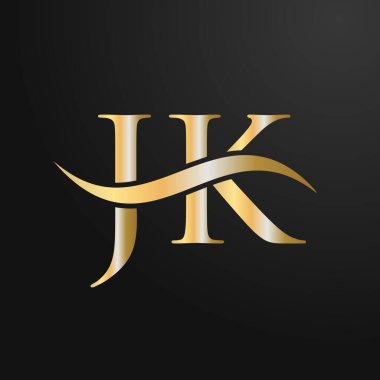 Harf JK Logo Tasarım Şablonu. JK, J K Letter Logosu Modern, Düz, Minimalist, İş, Şirket İşareti