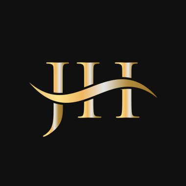 Harf JH Logo Tasarım Şablonu. JH, J H Letter Logosu Modern, Düz, Minimalist, İş, Şirket İşareti