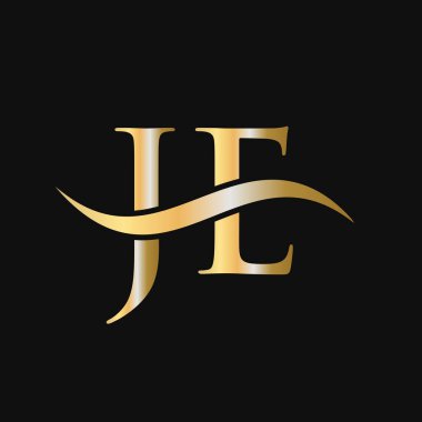 JE Logo Tasarım Şablonu. JE, J E Letter Logosu Modern, Düz, Minimalist, İş, Şirket İşareti