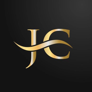 Harf JC Logo Tasarım Şablonu. JC, J C Mektup Logosu Modern, Düz, Minimalist, İş, Şirket İşareti