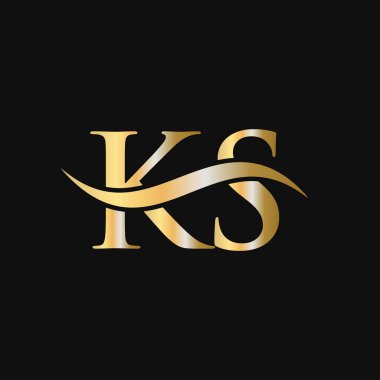 KS Harfi Logo Tasarım Şablonu. KS, K S Letter Logosu Modern, Düz, Minimalist, İş, Şirket Şablonu