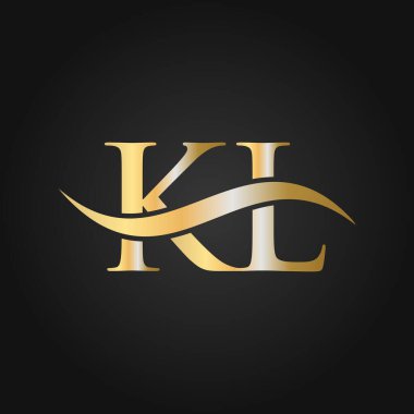 Harf KL Logo Tasarım Şablonu. KL, K L Letter Logosu Modern, Düz, Minimalist, İş, Şirket Şablonu