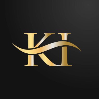 KI Logo İmza Şablonu. KI, K I Letter Logosu Modern, Düz, Minimalist, İş, Şirket Şablonu