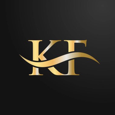 Harf KF Logo Tasarım Şablonu. KF, K F Mektup Logosu Modern, Düz, Minimalist, İş, Şirket Şablonu