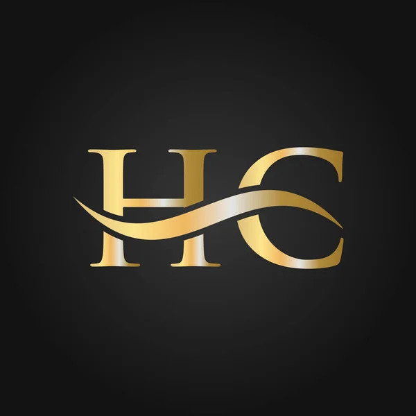 字母Hc标志设计模板 Hc信件标识Modern Flat Minimalist Business Company Sign — 图库矢量图片