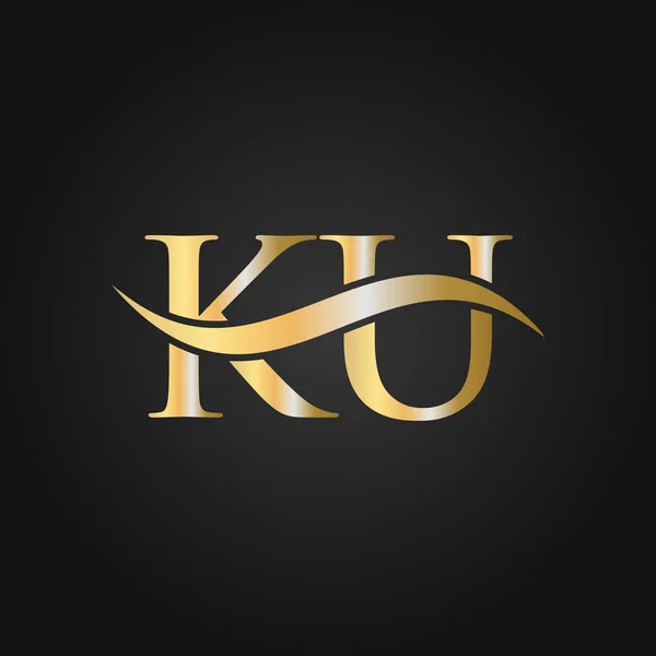 Ku标志签名设计模板 Letter Logo Modern Flat Minimalist Business Company Template — 图库矢量图片