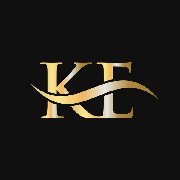 字母Ke标志签名设计模板 Letter Logo Modern Flat Minimalist Business Company Template — 图库矢量图片