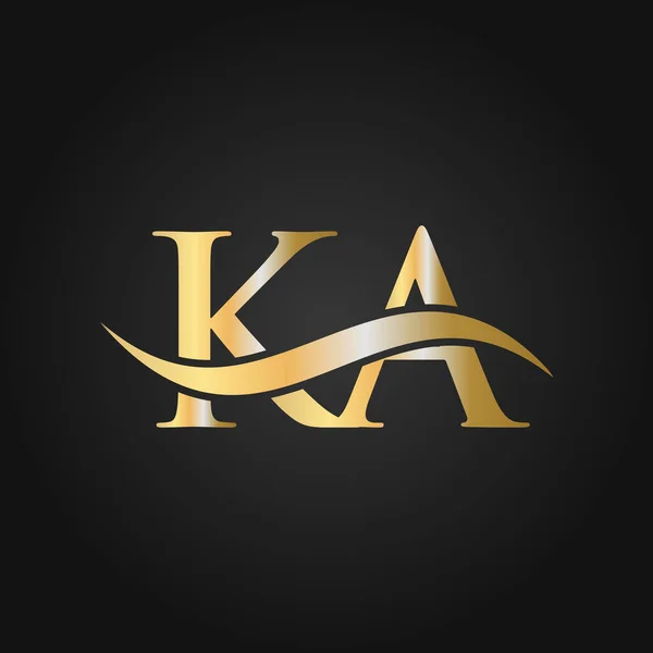 字母Ka标志签名设计模板 Letter Logo Modern Flat Minimalist Business Company Template — 图库矢量图片