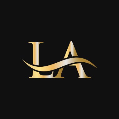 Los Angeles Logo Tasarım Şablonu. LA, L A Letter Logosu Modern, Düz, Minimalist, İş, Şirket İşareti