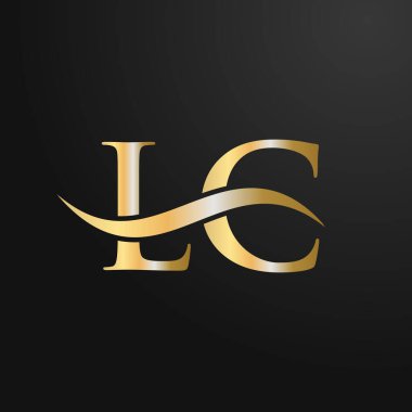 LC Logo Tasarım Şablonu. LC, L C Mektup Logosu Modern, Düz, Minimalist, İş, Şirket İşareti
