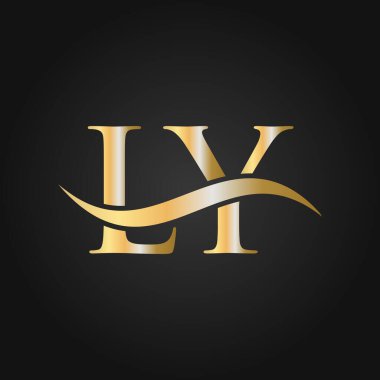 LY Harfi Logo Tasarım Şablonu. LY, L Y Letter Logosu Modern, Düz, Minimalist, İş, Şirket İşareti