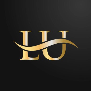 LU Logo Tasarım Şablonu. LU, L U Letter Logosu Modern, Düz, Minimalist, İş, Şirket İşareti