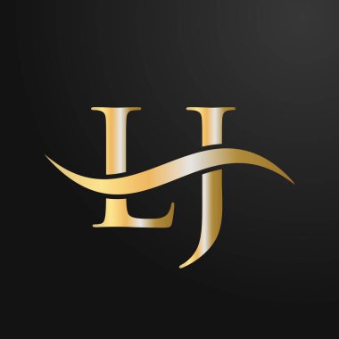 Harf LJ Logo Tasarım Şablonu. LJ, LJ Letter Logosu Modern, Düz, Minimalist, İş, Şirket İşareti