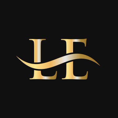 LE Logo Tasarım Şablonu. LE, L E Letter Logosu Modern, Düz, Minimalist, İş, Şirket İşareti