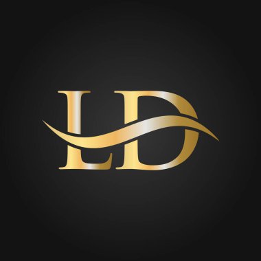 LD Logo Tasarım Şablonu. LD, L D Harf Logosu Modern, Düz, Minimalist, İş, Şirket İşareti