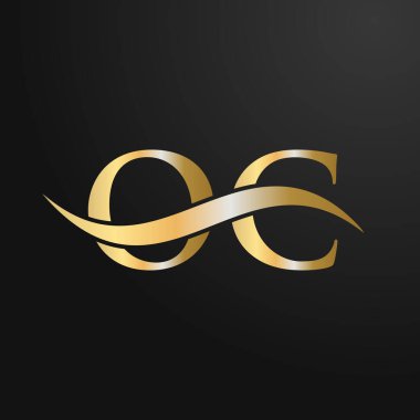 Harf OC Logo Tasarım Şablonu. OC, O C Mektup Logosu Modern, Düz, Minimalist, İş, Şirket İşareti