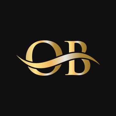 Harf OB Logo Tasarım Şablonu. OB, O B Mektup Logosu Modern, Düz, Minimalist, İş, Şirket İşareti
