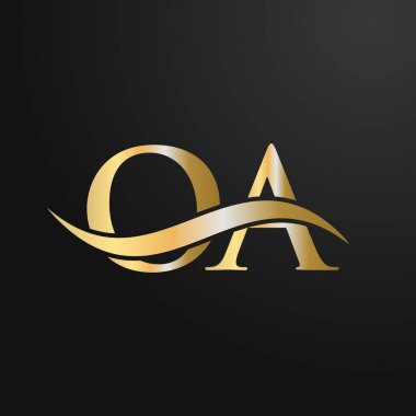 Harf OA Logo Tasarım Şablonu. OA, O A Harfi Logosu Modern, Düz, Minimalist, İş, Şirket İşareti