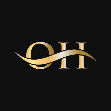 OH Harfi Logo Tasarım Şablonu. Oh, O H Mektup Logosu Modern, Düz, Minimalist, İş, Şirket İşareti