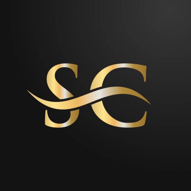 SC Logo Tasarım Şablonu. SC, S C Letter Logosu Modern, Düz, Minimalist, İş, Şirket İşareti