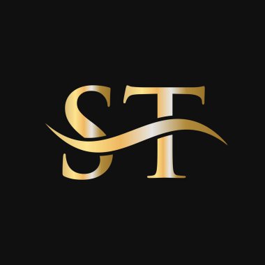 ST Logo Tasarım Şablonu. ST, S T Letter Logosu Modern, Düz, Minimalist, İş, Şirket İşareti