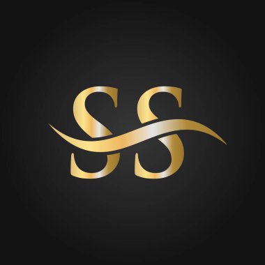 SS Logo Tasarım Şablonu. SS, S Harfi Logosu Modern, Düz, Minimalist, İş, Şirket İşareti