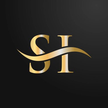 SI Logo Tasarım Şablonu. SI, S I Letter Logosu Modern, Düz, Minimalist, İş, Şirket İşareti