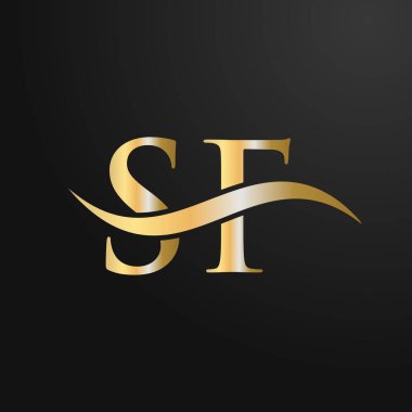 Harf SF Logo Tasarım Şablonu. SF, S F Mektup Logosu Modern, Düz, Minimalist, İş, Şirket İşareti