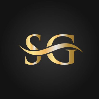 Harf SG Logo Tasarım Şablonu. SG, S G Letter Logosu Modern, Düz, Minimalist, İş, Şirket İşareti