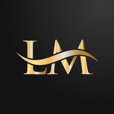 LM Logo Tasarım Şablonu. LM, L M Mektup Logosu Modern, Düz, Minimalist, İş, Şirket İşareti