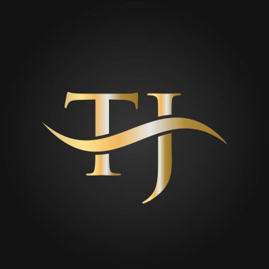 Harf TJ Logo Tasarım Şablonu. TJ, T J Letter Logosu Modern, Düz, Minimalist, İş, Şirket İşareti