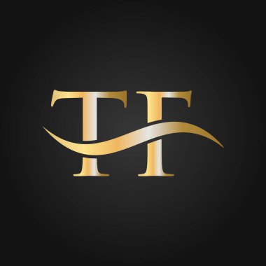 Harf TF Logo Tasarım Şablonu. TF, TF Mektup Logosu Modern, Düz, Minimalist, İş, Şirket İşareti