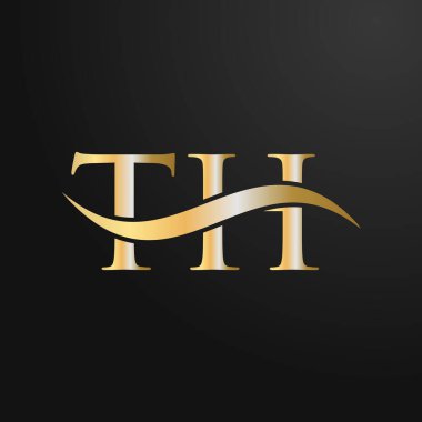 TH Logo Tasarım Şablonu. TH, T Harfi Logosu Modern, Düz, Minimalist, İş, Şirket İşareti