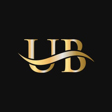 Harf UB Logo Tasarım Şablonu. UB, U B Letter Logosu Modern, Düz, Minimalist, İş, Şirket İşareti