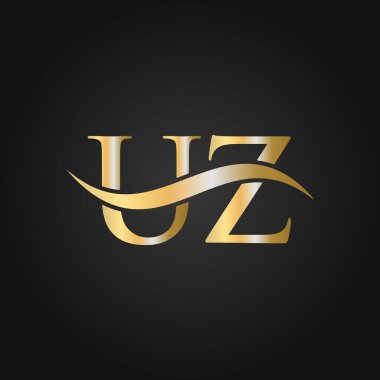 UZ Logo Tasarım Şablonu. UZ, U Z Letter Logosu Modern, Düz, Minimalist, İş, Şirket İşareti