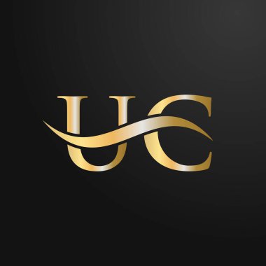 Harf UC Logo Tasarım Şablonu. UC, U C Letter Logosu Modern, Düz, Minimalist, İş, Şirket İşareti
