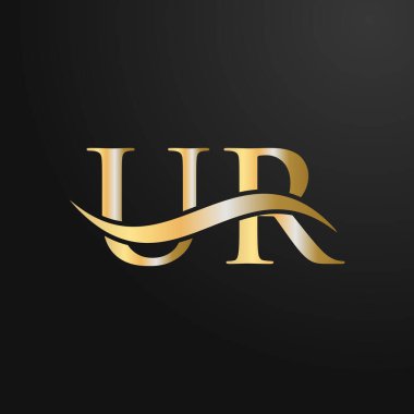 UR Logo Tasarım Şablonu. UR, U R Letter Logosu Modern, Düz, Minimalist, İş, Şirket İşareti