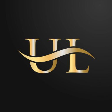 Harf UL Logo Tasarım Şablonu. UL, U L Letter Logosu Modern, Düz, Minimalist, İş, Şirket İşareti