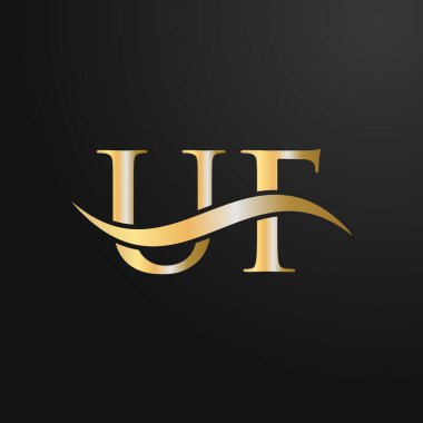 Harf UF Logo Tasarım Şablonu. UF, U F Mektup Logosu Modern, Düz, Minimalist, İş, Şirket İşareti