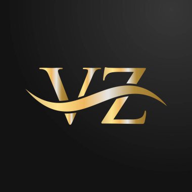 Harf VZ Logo Tasarım Şablonu. VZ, V Z Letter Logosu Modern, Düz, Minimalist, İş, Şirket İşareti