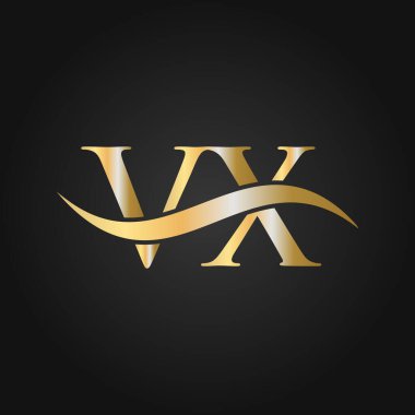 Harf VX Logo Tasarım Şablonu. VX, V X Harf Logosu Modern, Düz, Minimalist, İş, Şirket İşareti