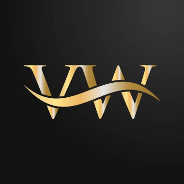 Harf VW Logo Tasarım Şablonu. VW, V W Letter Logosu Modern, Düz, Minimalist, İş, Şirket İşareti