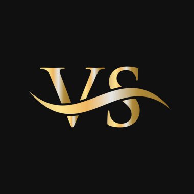 Harf VS Logo Tasarım Şablonu. VS, V S Letter Logosu Modern, Düz, Minimalist, İş, Şirket İşareti